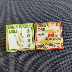 Sahib Shrine Circus Mom and Dad Pin 2006 Collectors Pins with Backs Great Cond